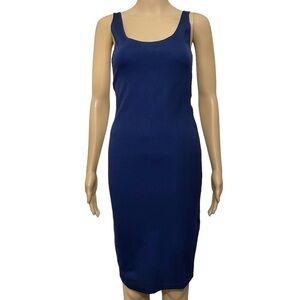 forever 21 dress medium blue navy sleeveless Midi